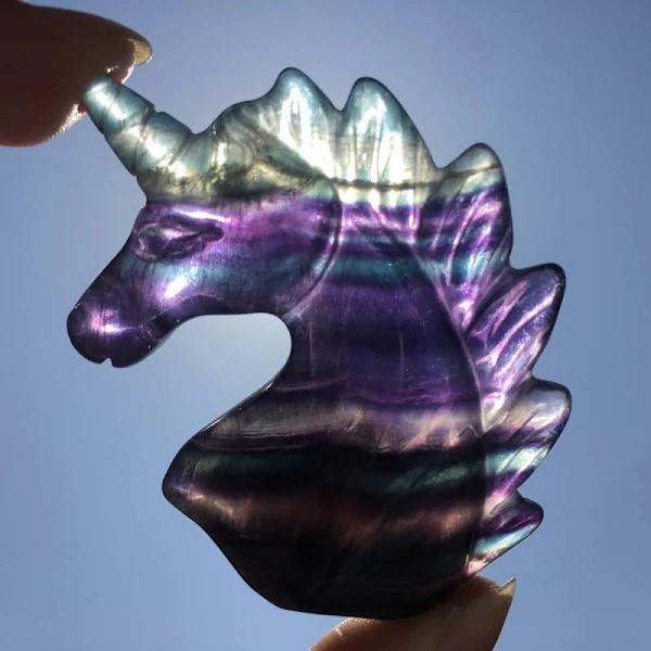 Fluorite Unicorn Carving