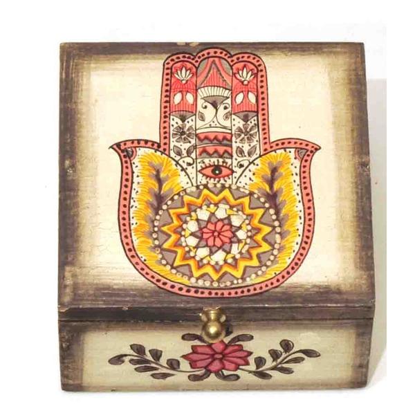 Hamsa Colored Wood Box