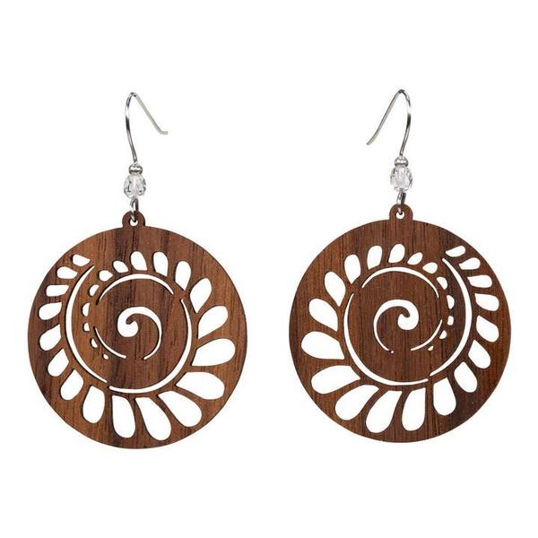 Willow Wooden Nautilus Earring