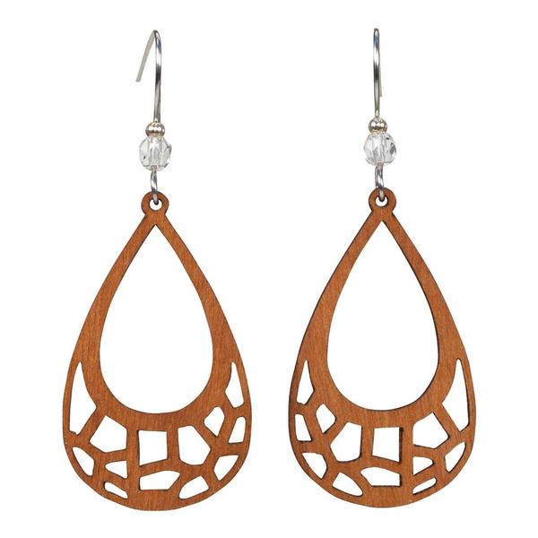 Willow Wooden Teardrop Hoop Earring