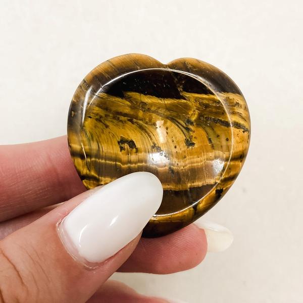 Tiger Eye Heart Shaped Worry Stone