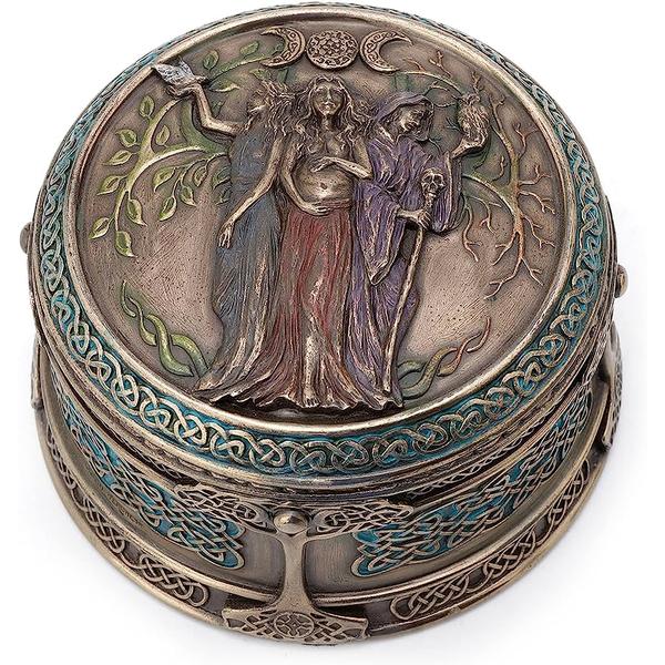 Celtic Triple Goddess Maiden Mother And Crone Trinket Box