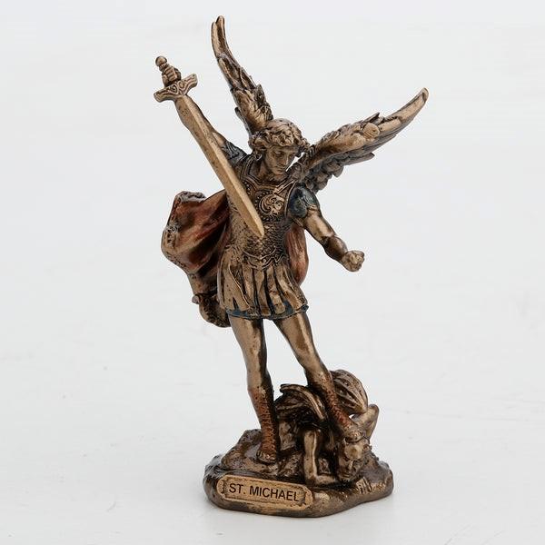 Small Bronze Saint Michael Statue