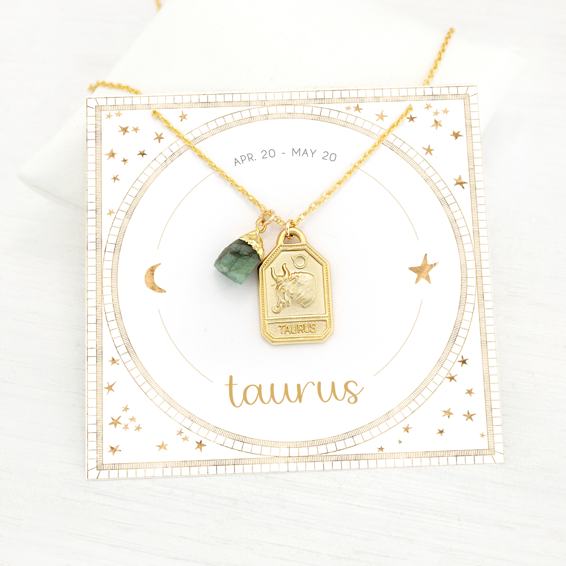 Emerald sales taurus necklace